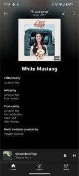 YouTube Music credits autoři white mustang