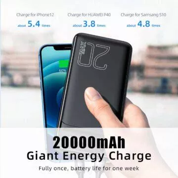 AliExpress powerbanky Essager Power Bank 20000mAh nabíjení