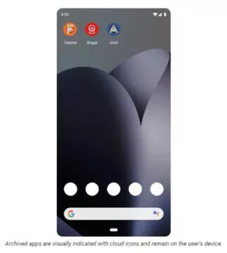 Android aplikace Google Play automatická archivace auto-archive úspora místa ikony Android aplikace Google Play automatická archivace auto-archive úspora místa ikony