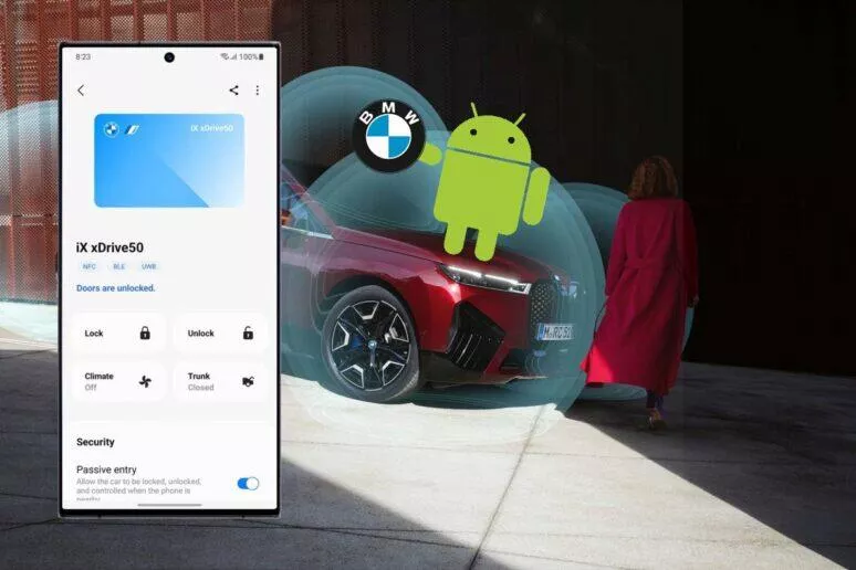 BMW odemykání mobilem Android Samsung Google Pixel aplikace MyBMW UWB