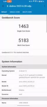 geekbench 5 snapdragon 8 gen2 rog phone 7 ultimate