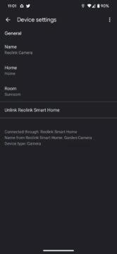 Google Home kamery živý náhled Reolink