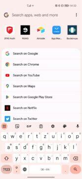 Google Pixel search vyhledávání launcher aplikace 2