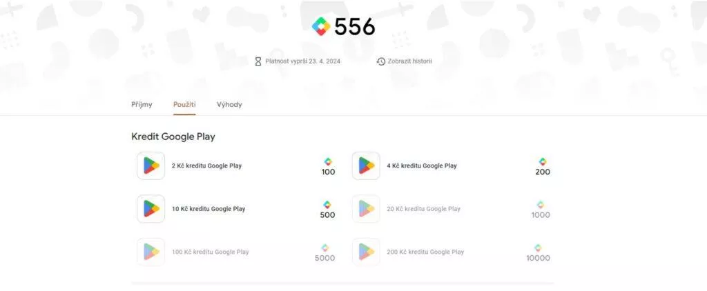 Google Play Points kredity