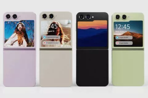 Samsung Galaxy Z Flip5 koncept render vnější displej větší