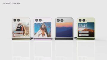 Samsung Galaxy Z Flip5 koncept render vnější displej větší barvy