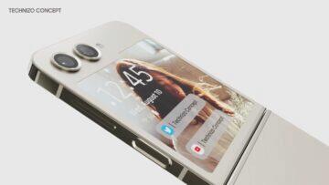 Samsung Galaxy Z Flip5 koncept render vnější displej větší detail
