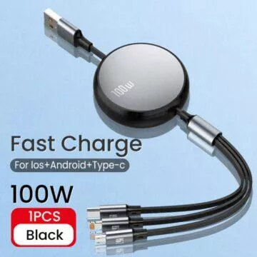 USB-A - USB-C - microUSB - Lighnting kabel AliExpress 100W