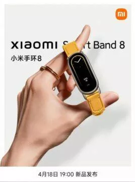 Xiaomi Band 8 design cena pozvánka řemínek žlutý Xiaomi Mi Band 8