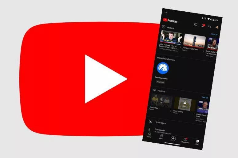 YouTube aplikace playlisty carousel nabídka YouTube aplikace playlisty carousel nabídka
