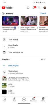 YouTube aplikace playlisty nový carousel redesign původní vzhled
