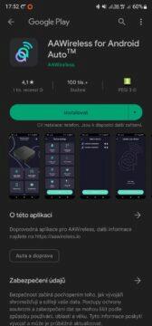 AAWireless bezdrátové Android Auto minirecenze aplikace 1