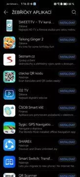 EMUI 13.1 Huawei P60 Pro aplikace