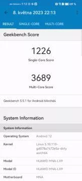 Geekbench Huawei P60 Pro