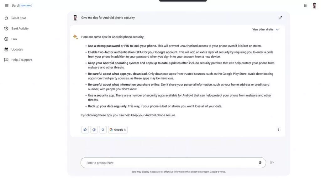 Google Bard AI ČR návod VPN prompt Google Bard AI ČR návod VPN prompt