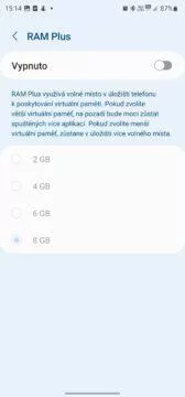 jak vypnout ram plus samsung