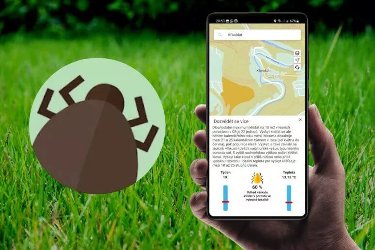 Klíšťapka aplikace klíšťata mapa Klíšťapka aplikace klíšťata mapa