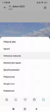 MIUI 14 Ochranný vodoznak na fotky menu