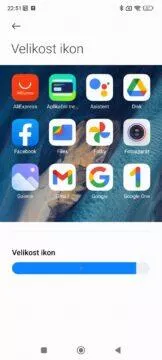 MIUI 14 Změna velikosti ikon velké