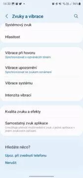 samsung nastaveni sluchatka