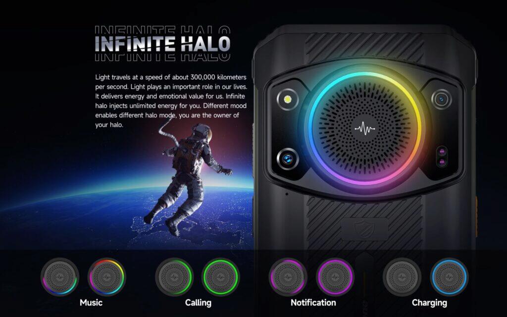 Ulefone Armor 21 Rugged Phone Mobile LED-Beleuchtung Lautsprecher Preisangaben Infinite Halo