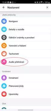 waze audio přehrávač