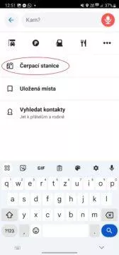 waze čerpací stanice
