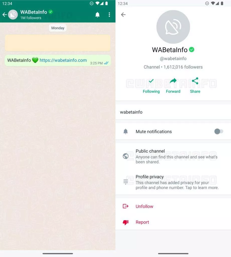 WhatsApp Kanály beta vlastnosti funkce