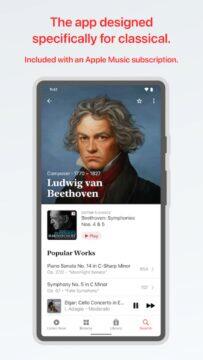 Apple Music Classical Android aplikace ukázka