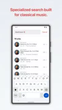 Apple Music Classical Android aplikace vyhledávání
