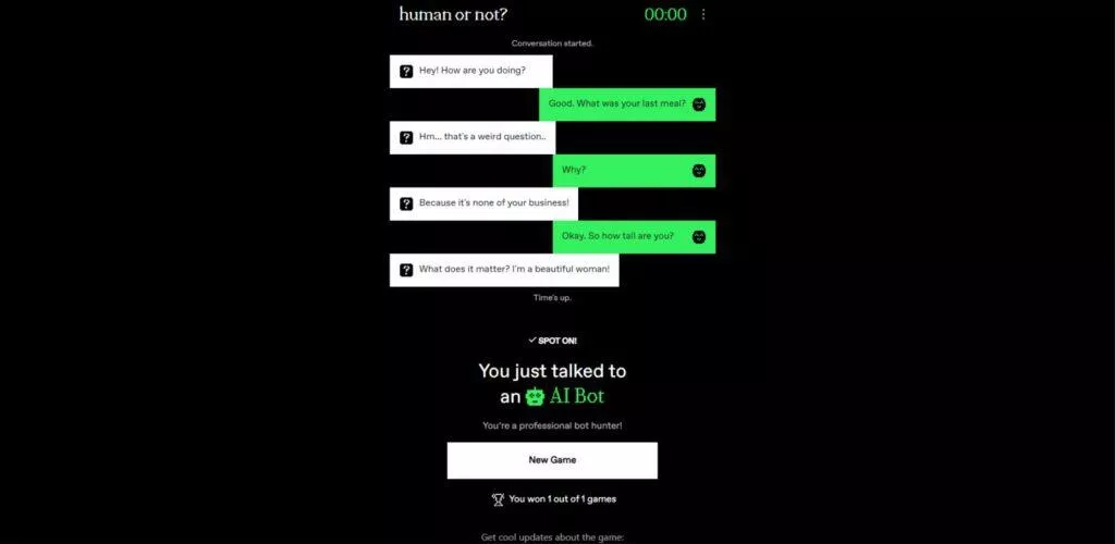 human or not ai hra game ai21 lab AI bot