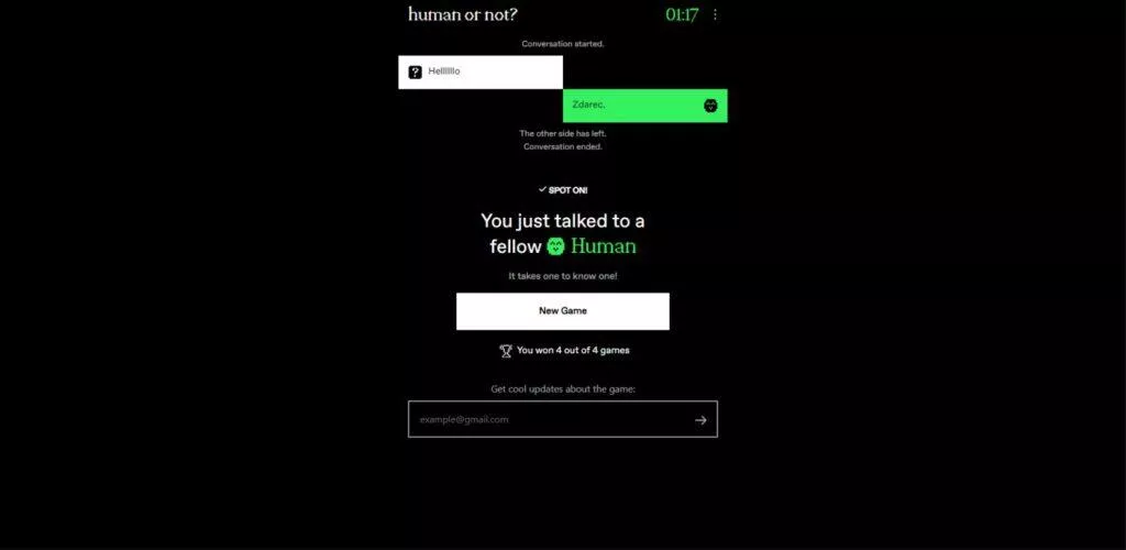 human or not ai hra game ai21 lab člověk