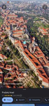 Immersive View Mapy Google ČR Pražský hrad 3D pohled