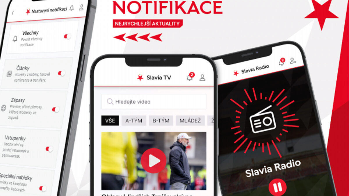 Permanentka v mobilu i upozornění na gól! Fotbalová Slavia má novou aplikaci pro Android a iOS