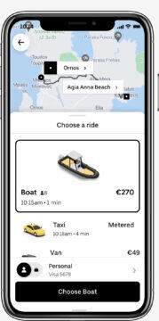Uber Boat aplikace