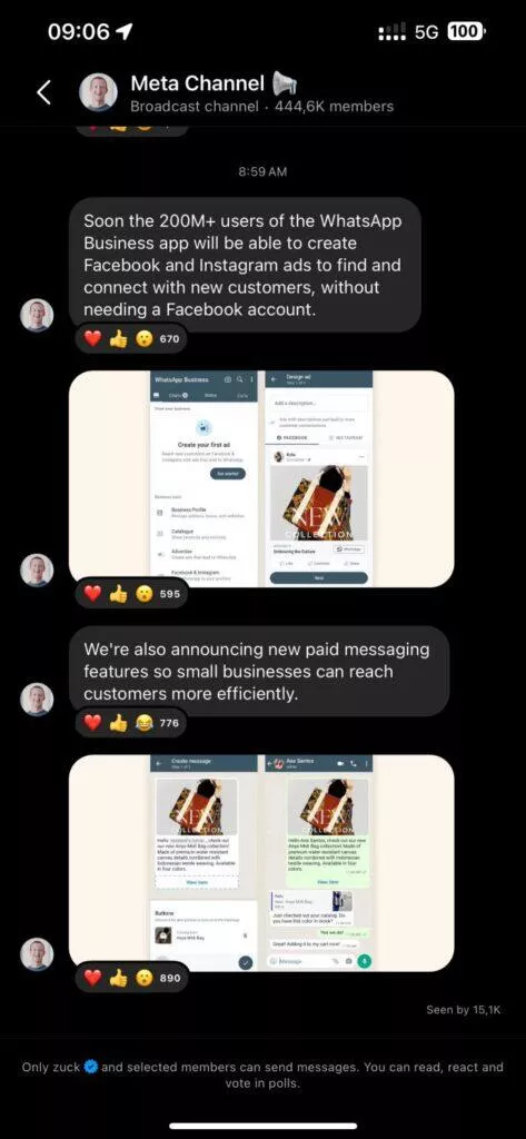 WhatsApp Business placené zprávy Zuckerberg oznámení WhatsApp Business placené zprávy Zuckerberg oznámení