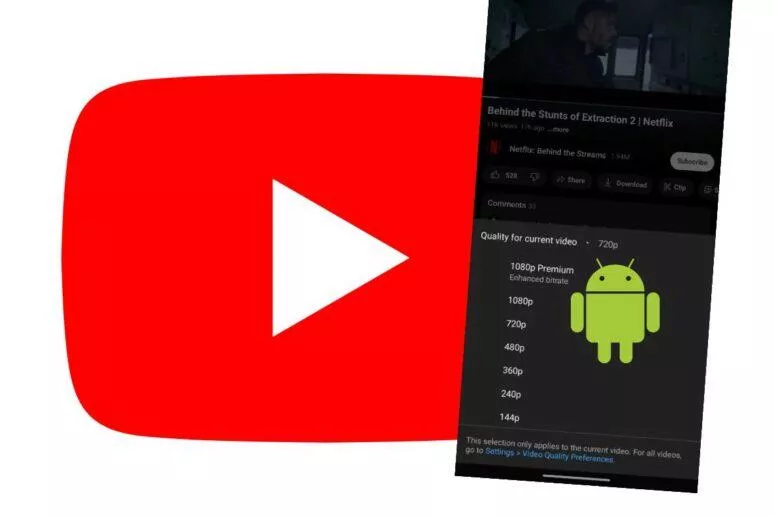 YouTube 1080p premium android test