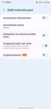 zvýšená přesnost samsung klávesnice