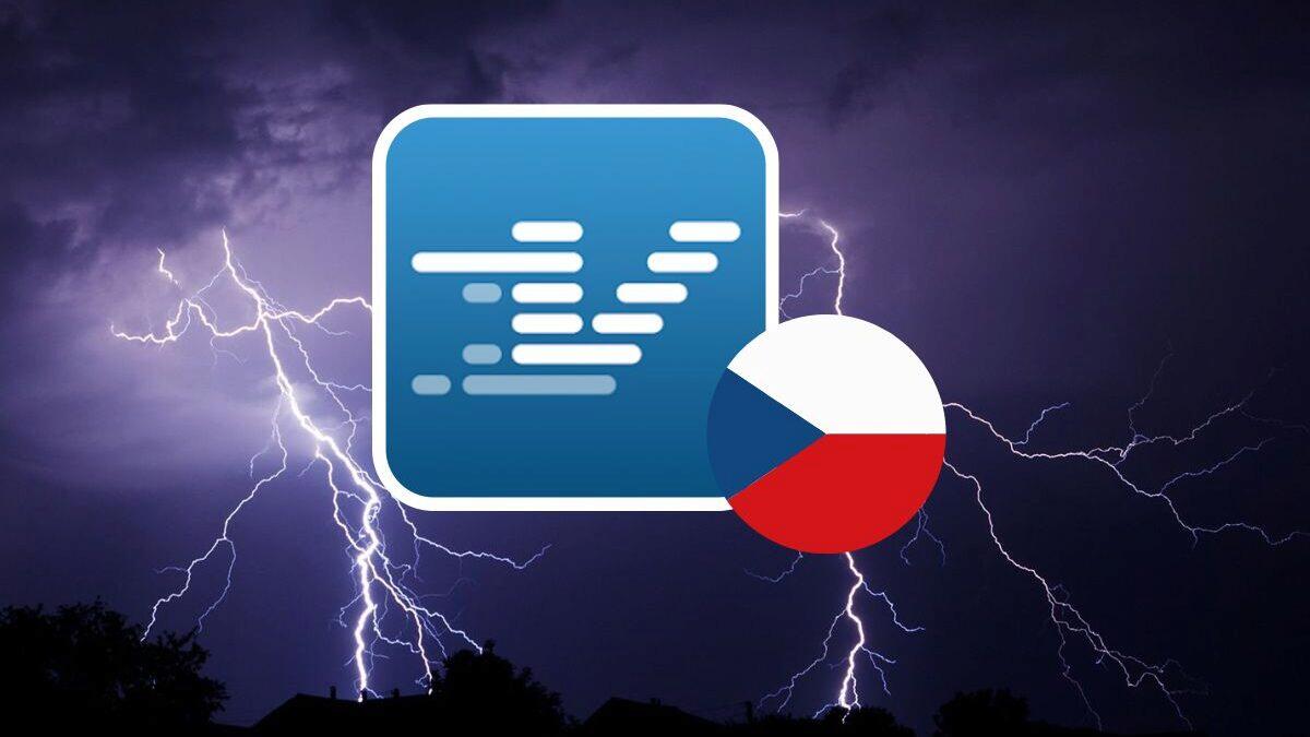 Česká aplikace Ventusky začala ukazovat aktuální blesky