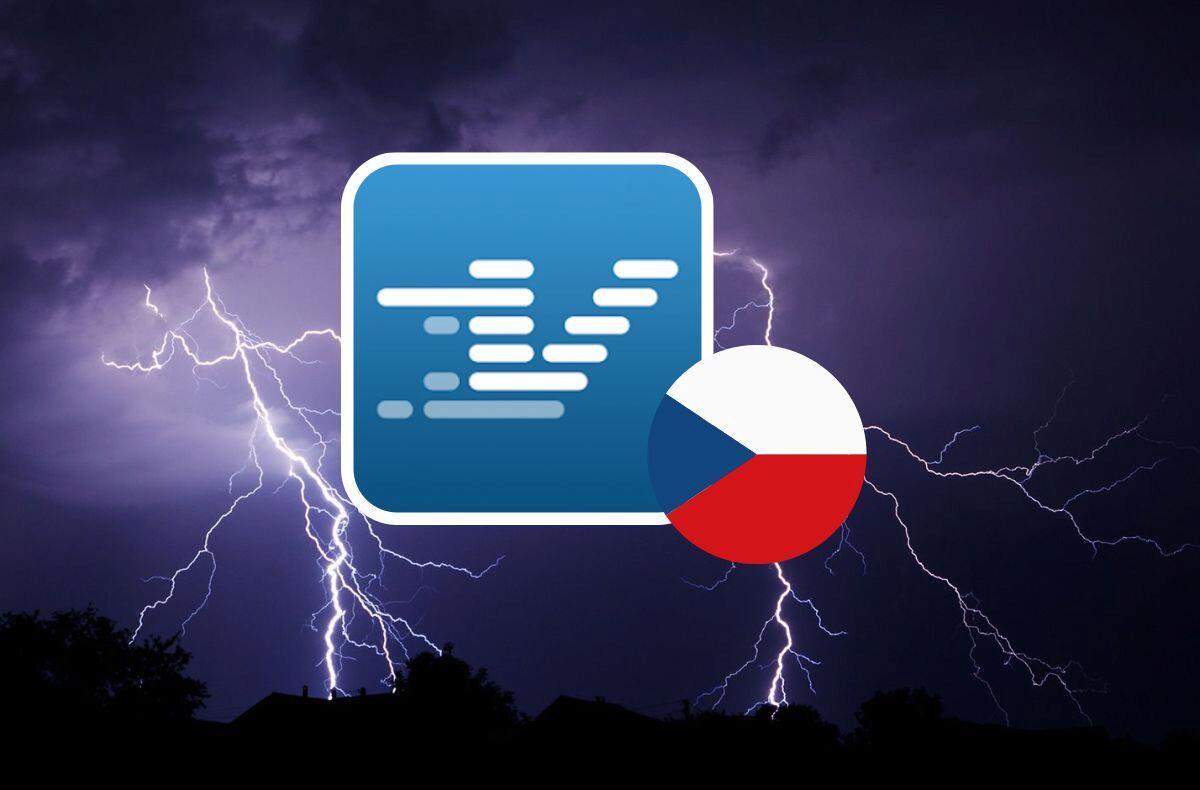 Česká aplikace Ventusky začala ukazovat aktuální blesky