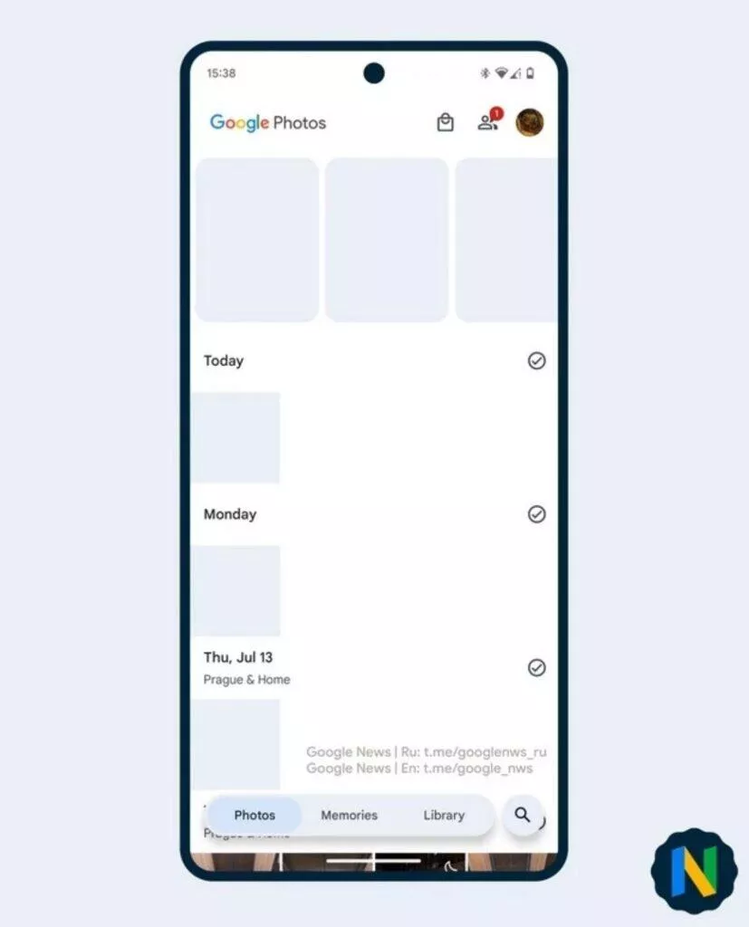 Fotky Google redesign menu test experiment ukázka Fotky Google redesign menu test experiment ukázka
