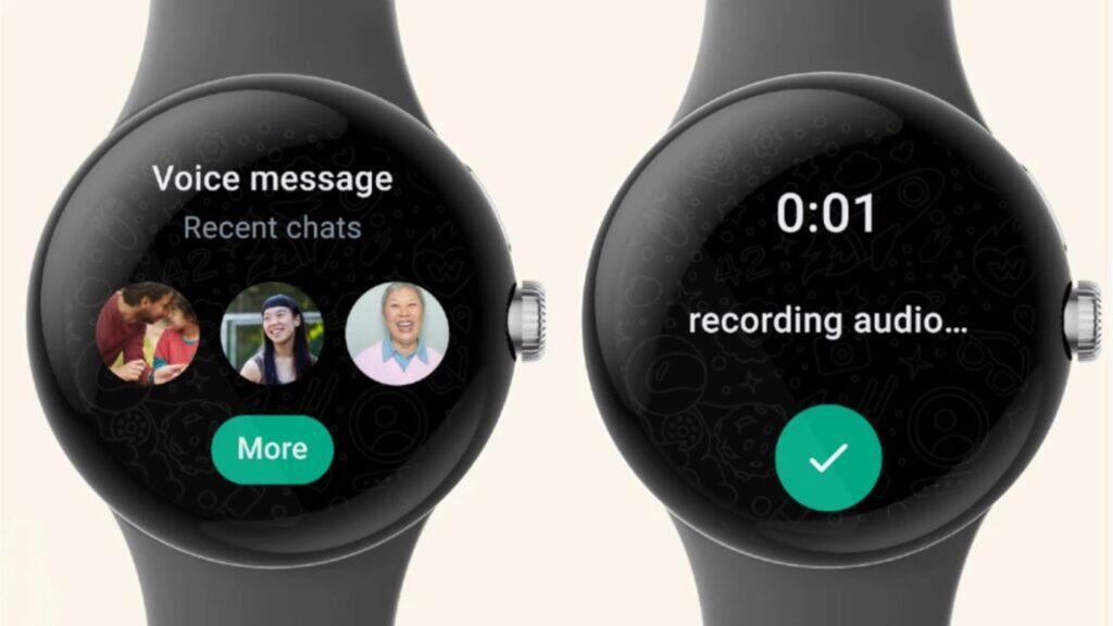 WhatsApp aplikace Wear OS ukázka hodinky