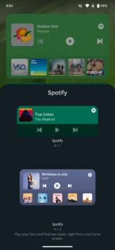 nový widget spotify