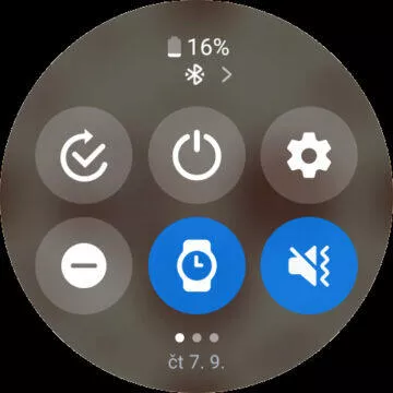 Galaxy Watch6 prostředí rychlé nastavení
