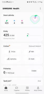 Galaxy Watch6 prostředí Samsung Health kroky