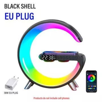 Stolní RGB LED lampa s budíkem, reproduktorem a nabíječkou