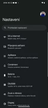 Google Pixel 8 Pro nastavení