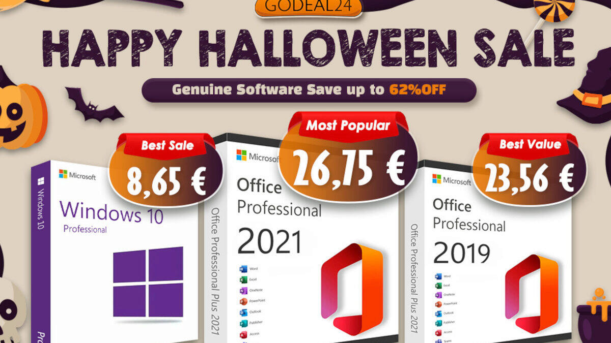 Oslavte Halloween s Godeal24: Doživotní MS Office 2021 Pro za 26,75 € a Windows 10 Pro za 8,65 €