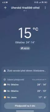 MIUI 14 počasí