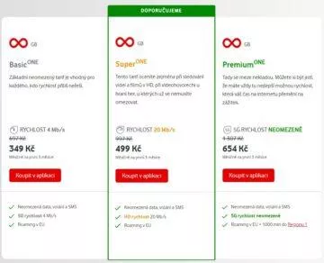 vodafone one tarify sleva